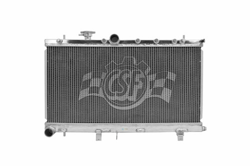 CSF Cooling 3076 Radiator, 27-3/4 in W x 13-3/8 in H x 2-3/8 in D, Top Center Inlet, Driver Side Outlet, Aluminum, Polished, Subaru Impreza 2002-07, Each