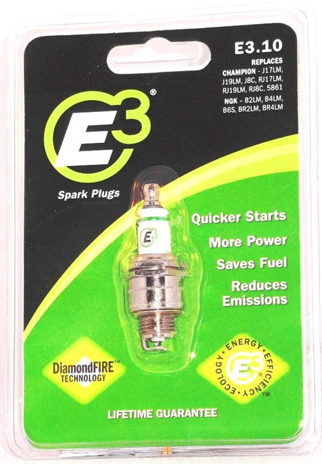 E3 Spark Plugs E3.10 Spark Plug, Diamond Fire, 14 mm Thread, 0.375 in Reach, Gasket Seat, Non-Resistor, Each