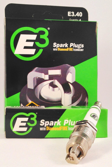 E3 Spark Plugs E3.40 Spark Plug, Diamond Fire, 14 mm Thread, 0.438 in Reach, Tapered Seat, Resistor, Each