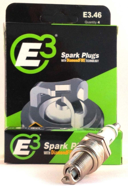E3 Spark Plugs E3.46 Spark Plug, Diamond Fire, 14 mm Thread, 0.750 in Reach, Gasket Seat, Resistor, Each