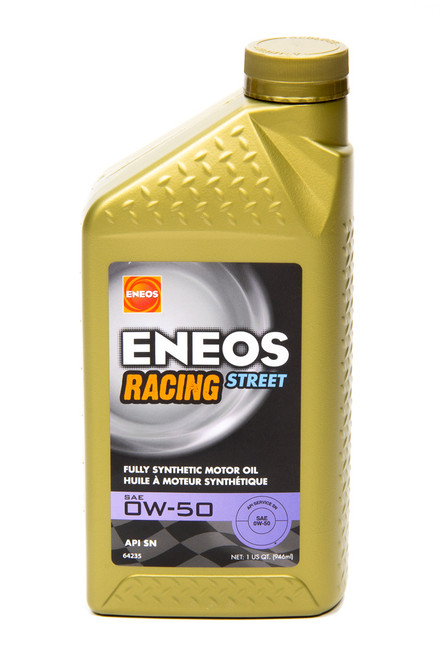 Eneos 3902-300 Motor Oil, Racing Street, ZZDP, 0W50, Synthetic, 1 qt Bottle, Each