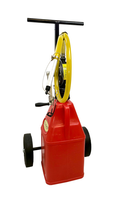 Flo-Fast 30107-R Transfer Pump, Pro-Model, Manual, Hand Crank, Cart / Jug / Pump, Plastic, Red, 7.5 gal Jug, Kit