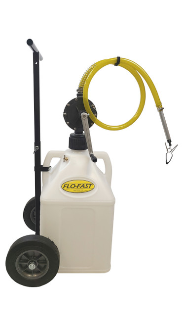 Flo-Fast 30150-N Transfer Pump, Pro-Model, Manual, Hand Crank, Cart / Jug / Pump, Plastic, Natural, 15 gal Jug, Kit