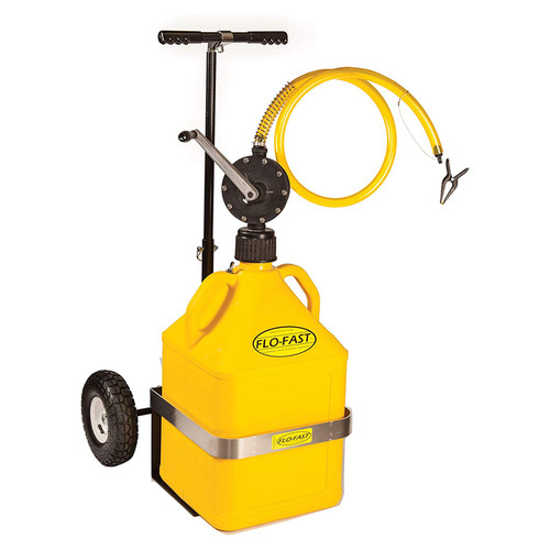 Flo-Fast 31015-Y Transfer Pump, Pro-Model, Manual, Hand Crank, Plastic, Yellow, 15 gal Jugs, Kit