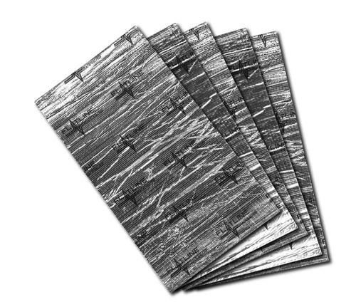 Flatline Barriers FB20 Heat and Sound Barrier, 18 x 32 in, Aluminum / Foam, Silver / Black, Set of 5