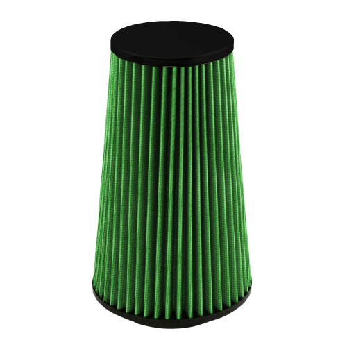 Green Filter 2031 Air Filter Element, Clamp-On, Conical, 5.5 in Diameter Base, 4 in Diameter Top, 9 in Tall, 3.5 in Flange, Reusable Cotton, Green, Universal, Each
