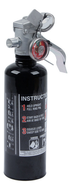H3R Performance HG100B Fire Extinguisher, Halguard, Halotron 1, Class BC, 1B C Rated, 1.4 lb, Mounting Bracket, Steel, Black Paint, Each
