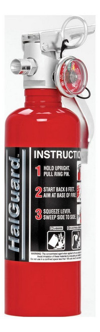 H3R Performance HG100R Fire Extinguisher, Halguard, Halotron 1, Class BC, 1B C Rated, 1.4 lb, Mounting Bracket, Steel, Red Paint, Each