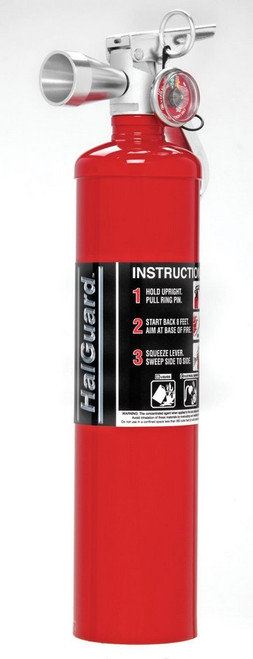 H3R Performance HG250R Fire Extinguisher, Halguard, Halotron 1, Class BC, B C Rated, 2.5 lb, Mounting Bracket, Steel, Red Paint, Each