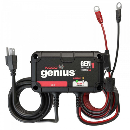 Noco GEN5X1 Battery Charger, Genius, 12V, 5 amp, 1-Bank, Quick Connect Harness, Each