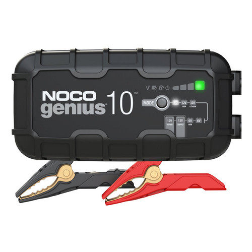 Noco GENIUS10 Battery Charger, Genius, 6 and 12V, 10 amp, Quick Connect Harness, Each