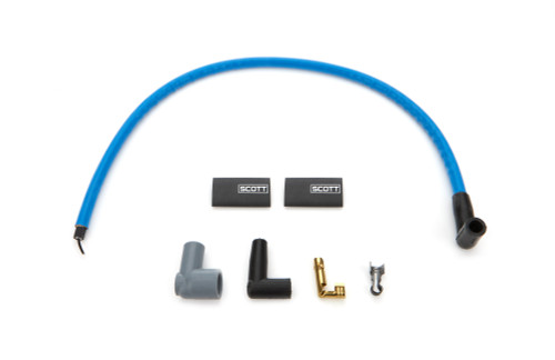 Scott Performance CH-CW24-4 Coil Wire, 10 mm, Sleeved, 24 in Long, 90 Degree Boots, HEI / Socket Style, Blue, Kit