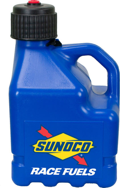 Sunoco Race Jugs R3100BL Utility Jug, 3 gal, 9-1/2 x 9-1/2 x 18 in Tall, O-Ring Seal Cap, Flip-Up Vent, Square, Plastic, Blue, Each