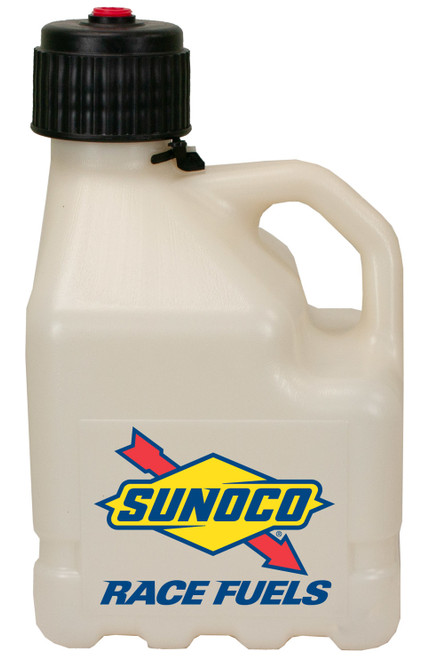 Sunoco Race Jugs R3100CL Utility Jug, 3 gal, 9-1/2 x 9-1/2 x 18 in Tall, O-Ring Seal Cap, Flip-Up Vent, Square, Plastic, Clear, Each