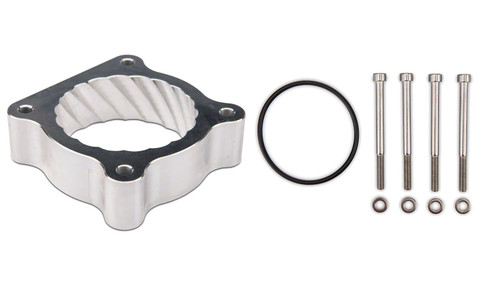 Steeda Autosports 555-3195 Throttle Body Spacer, 0.700 in Thick, Gasket / Hardware, Aluminum, Clear Anodized, EcoBoost 4-Cylinder, Ford Mustang 2015-17, Each