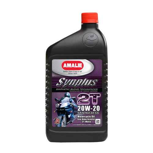 Amalie 160-62796-56 Motor Oil, Synplus, 2T, 20W20, Semi-Synthetic, 1 qt Bottle, Set of 12