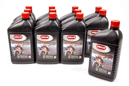 Amalie 160-72676-56 Motor Oil, X-treme 4T, 10W40, Conventional, 1 qt Bottle, Motorcycles, Set of 12