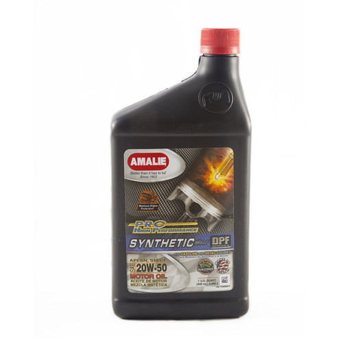 Amalie 160-75696-56 Motor Oil, Pro High Performance, 20W50, Semi-Synthetic, 1 qt Bottle, Set of 12