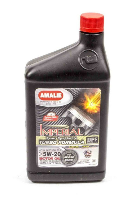 Amalie AMA71046-56 Motor Oil, Imperial Turbo, 5W20, Semi-Synthetic, 1 qt Bottle, Each