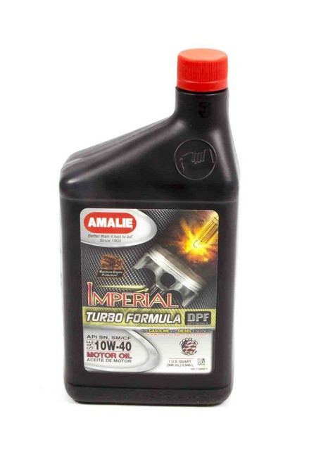 Amalie AMA71086-56 Motor Oil, Imperial Turbo, 10W40, Conventional, 1 qt Bottle, Each