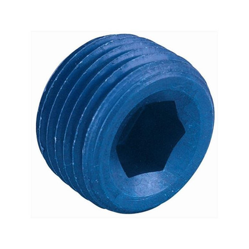 Big End Performance 12518 1/8 in. NPT Allen Socket Pipe Plug, Blue