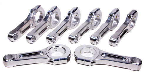 Bill Miller Engineering R396250 Connecting Rod, I Beam, 6.385 in Long, Bushed, 7/16 in Cap Screws, Forged Aluminum, Big Block Chevy, Set of 8