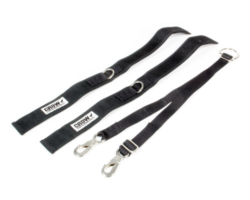 Crow Safety Gear 11574A Arm Restraint Harness, SFI 3.3, Individual Straps, 2 in Wide Cuffs, Black, Pair