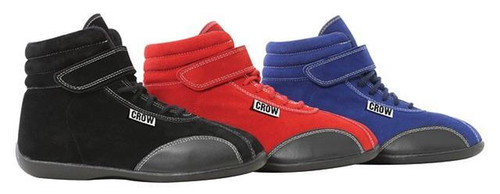 Crow Safety Gear 22030BK Driving Shoe, Mid-Top, SFI 3.3/5, Suede Outer, Fire Retardant Inner, Black, Size Youth 3, Pair