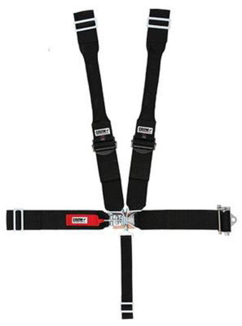 Crow Safety Gear 40084PRB Harness, 5 Point, Latch and Link, Pull down Adjust, Bolt-On / Wrap Around, Individual Harness, Black, Kit