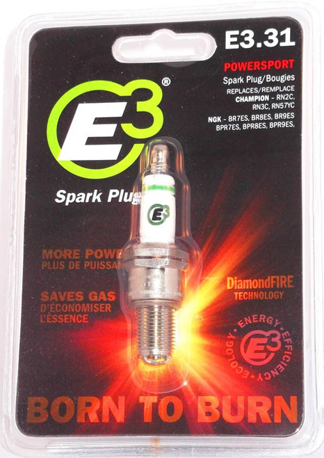 E3 Spark Plugs E3.31 Spark Plug, Diamond Fire, 14 mm Thread, 0.750 in Reach, Gasket Seat, Resistor, Each