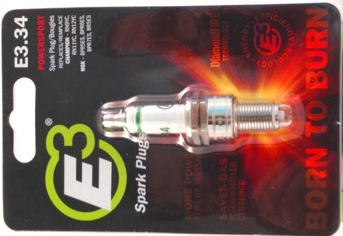 E3 Spark Plugs E3.34 Spark Plug, Diamond Fire, 14 mm Thread, 0.750 in Reach, Gasket Seat, Resistor, Each