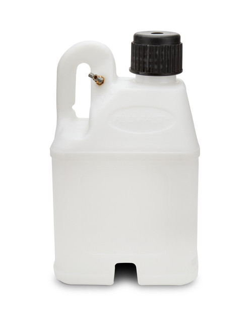 Flo-Fast FLF50103 Utility Jug, Stackable, 5 gal, 11 x 11-1/4 x 18-1/2 in Tall, O-Ring Seal Cap, Petcock Vent, Square, Plastic, White, Each