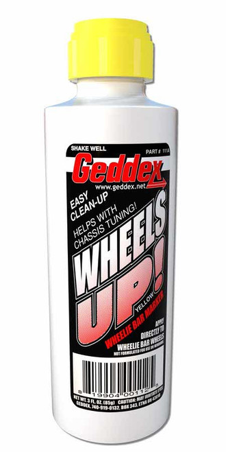 Geddex 111A Wheelie Bar Marker, Wheels Up, Chalk, Yellow, 3 oz Bottle / Applicator, Each