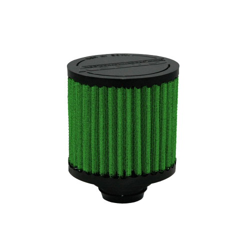 Green Filter 2027 Breather, Push-In, Round, 1-1/4 in Hole, Reusable, Rubber, Black, Each