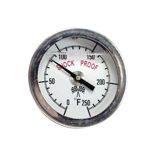 Big End Performance 15015 2 in. 0-250 F Engine Thermometer, Chrome