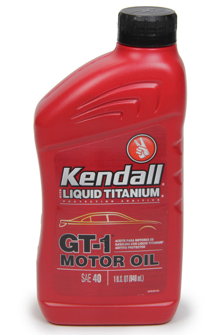 Kendall Oil KEND40W Motor Oil, GT-1 High Performance, 40W, Semi-Synthetic, 1 qt Bottle, Each