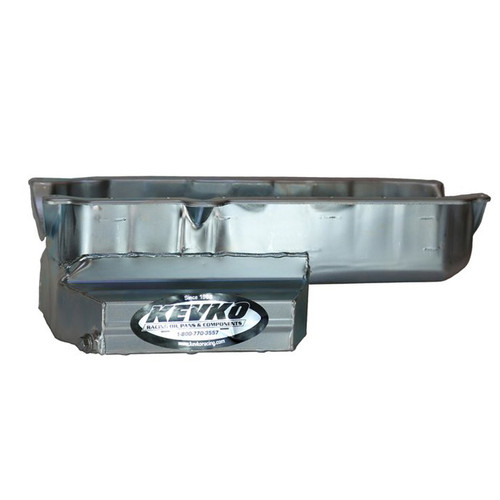 Kevko Oil Pans & Components 1092 RR Engine Oil Pan, Road Race, Rear Sump, 7 qt, 7 in Deep, Louvered Windage Tray, Steel, Zinc Oxide, Small Block Chevy, Each