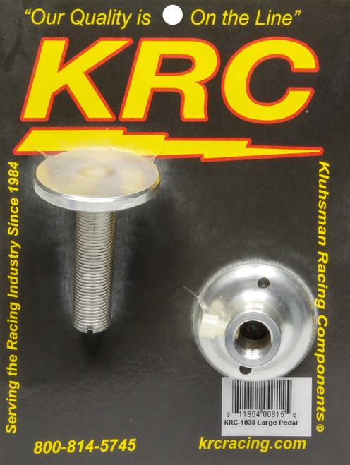 Kluhsman Racing Products KRC-1038 Gas Pedal Stop, Large, 2-1/4 in Adjustment, Aluminum, Clear Anodized, Each