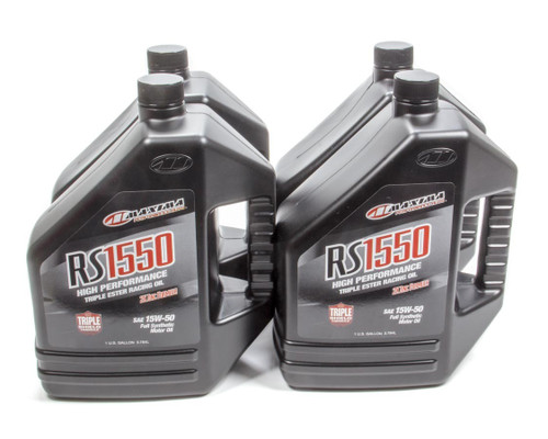 Maxima Racing Oils 39-329128 Motor Oil, RS1550, High Zinc, 15W50, Synthetic, 1 gal Bottle, Set of 4