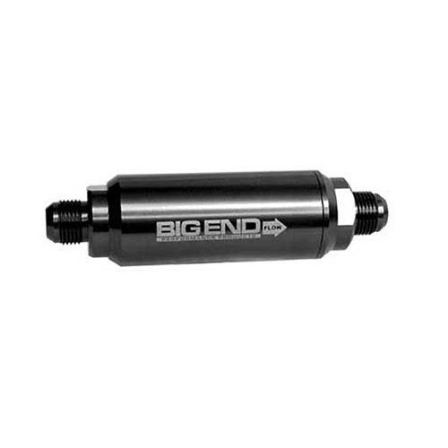 Big End Performance 14810 Billet-In-Line Race Fuel Filter -8AN, 10 Micron, Black