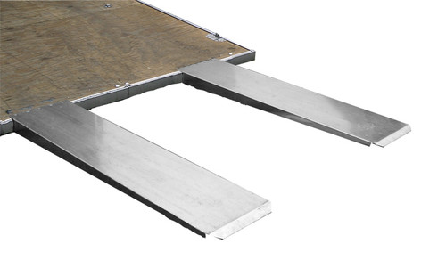 Pit-Pal Products 702 Trailer Ramp, 4 in Lift Height, 72 in Long, 14 in Wide, 2 Degree Incline, Aluminum, Natural, Pair