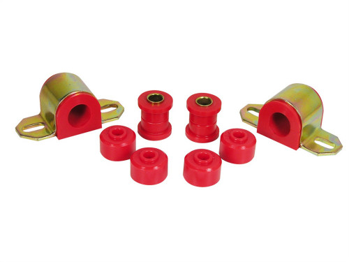Prothane 1-1104 Sway Bar Bushing, Front, Non-Greasable, 25 mm Bar, Polyurethane / Steel, Red / Cadmium, Jeep 1984-2001, Kit