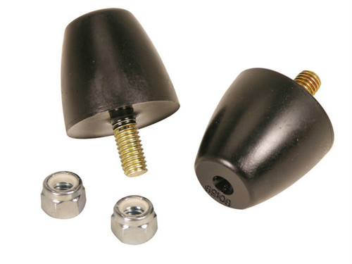 Prothane 19-1317-BL Bump Stop, 1.563 in Tall, 1-5/8 in OD, 3/8 in Stud Mount, Cone, Polyurethane, Black, Universal, Pair