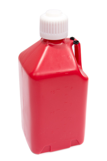 Scribner 2000R Utility Jug, 5 gal, 9-1/2 x 9-1/2 x 21-3/4 in Tall, Gasket Seal Cap, Flip-Up Vent, Square, Plastic, Red, Each