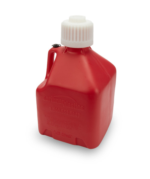 Scribner 2020R Utility Jug, 3 gal, 9-1/2 x 9-1/2 x 16 in Tall, Gasket Seal Cap, Flip-Up Vent, Square, Plastic, Red, Each