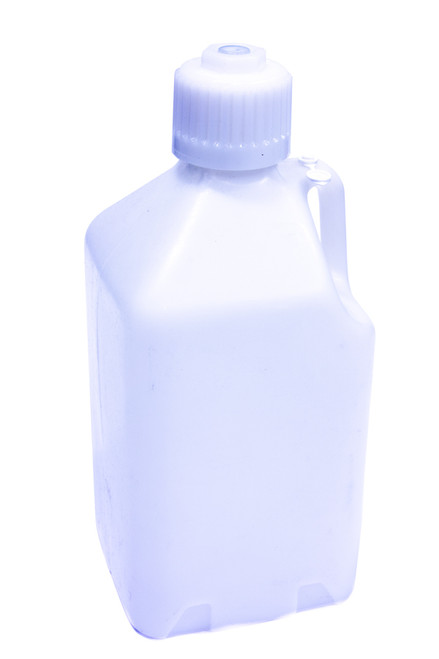Scribner 2310 Utility Jug, 5 gal, 9-1/2 x 9-1/2 x 21-3/4 in Tall, Gasket Seal Cap, Flip-Up Vent, Square, Plastic, White, Potable Water, Each