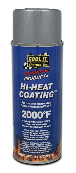 Thermo-Tec 12002 Exhaust Wrap Coating, Hi-Heat Metallic Coating, 11.00 oz Aerosol, Silver, Thermo Tec Exhaust Wrap, Each