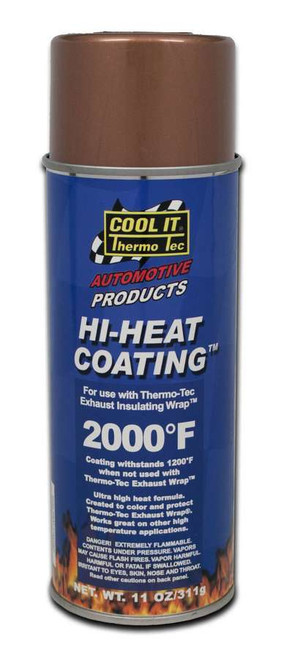 Thermo-Tec 12003 Exhaust Wrap Coating, Hi-Heat Metallic Coating, 11.00 oz Aerosol, Copper, Thermo Tec Exhaust Wrap, Each