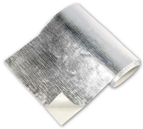 Thermo-Tec 13500 Heat Barrier, 12 x 12 in, Self Adhesive Backing, Aluminized Fiberglass Cloth, Silver, Each