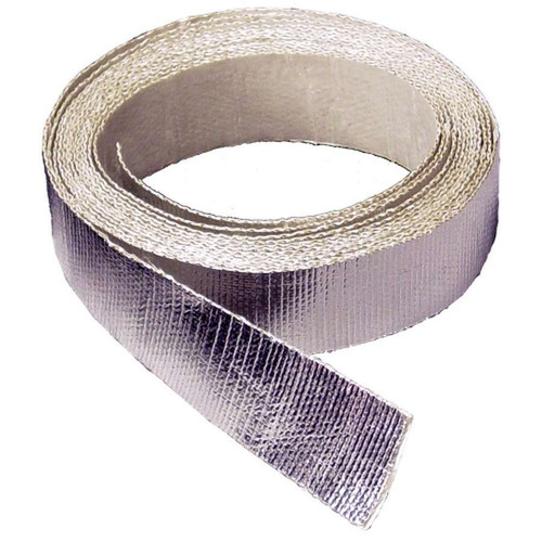 Thermo-Tec 13995 Heat Barrier Tape, Thermo-Shield, 2 in Wide, 50 ft Roll, Self Adhesive Backing, Aluminized Glass Cloth, Silver, Each